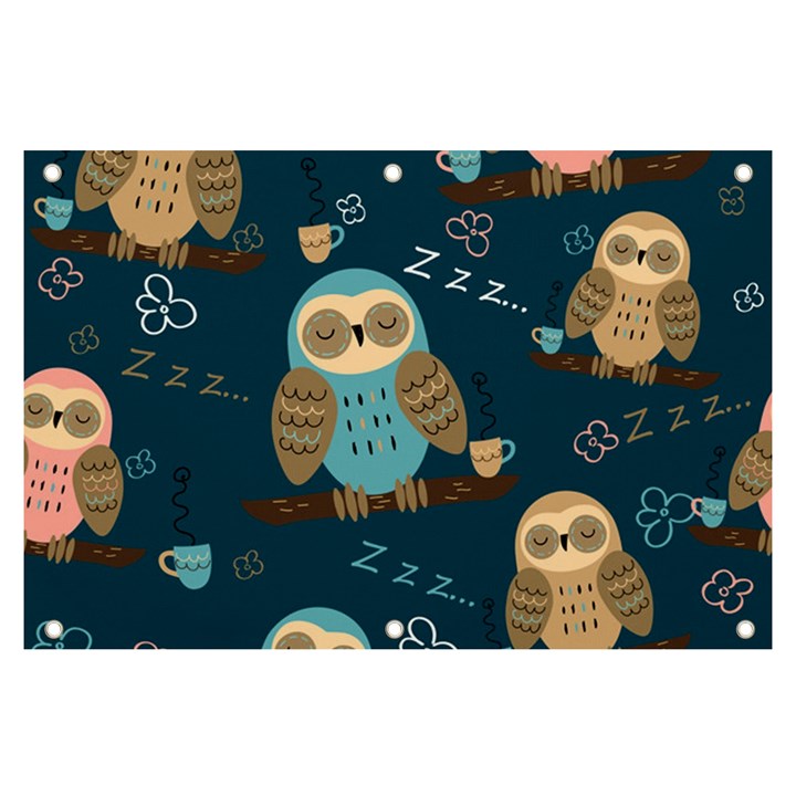 Seamless-pattern-owls-dreaming Banner and Sign 6  x 4 