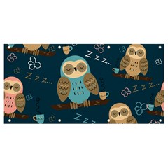 Seamless-pattern-owls-dreaming Banner And Sign 8  X 4  by Salman4z