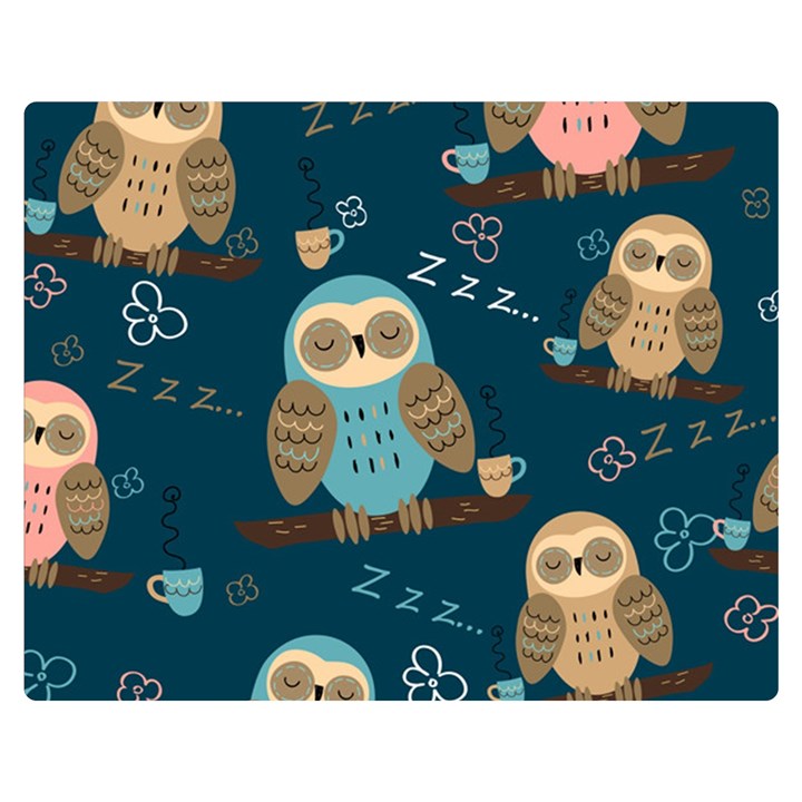 Seamless-pattern-owls-dreaming Premium Plush Fleece Blanket (Medium)