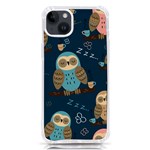 Seamless-pattern-owls-dreaming iPhone 14 Plus TPU UV Print Case Front