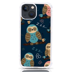 Seamless-pattern-owls-dreaming iPhone 13 mini TPU UV Print Case