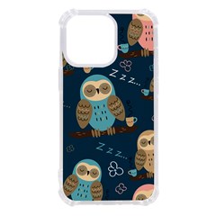 Seamless-pattern-owls-dreaming Iphone 13 Pro Tpu Uv Print Case by Salman4z