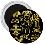 Golden-indian-traditional-signs-symbols 3  Magnets Front