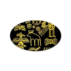 Golden-indian-traditional-signs-symbols Sticker Oval (10 Pack) by Salman4z