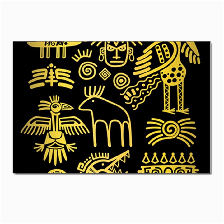 Golden-indian-traditional-signs-symbols Postcard 4 x 6  (Pkg of 10)