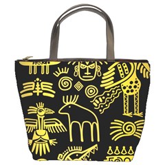 Golden-indian-traditional-signs-symbols Bucket Bag by Salman4z