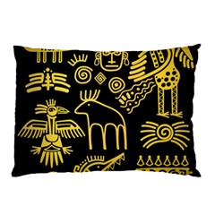 Golden-indian-traditional-signs-symbols Pillow Case by Salman4z