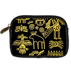 Golden-indian-traditional-signs-symbols Digital Camera Leather Case by Salman4z