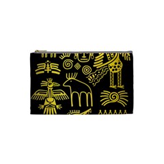 Golden-indian-traditional-signs-symbols Cosmetic Bag (small) by Salman4z