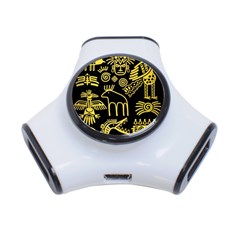 Golden-indian-traditional-signs-symbols 3-port Usb Hub by Salman4z