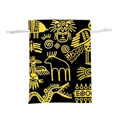 Golden-indian-traditional-signs-symbols Lightweight Drawstring Pouch (s) by Salman4z