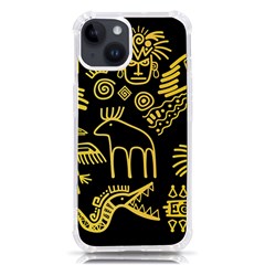 Golden-indian-traditional-signs-symbols Iphone 14 Tpu Uv Print Case by Salman4z