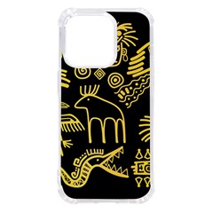 Golden-indian-traditional-signs-symbols Iphone 14 Pro Tpu Uv Print Case