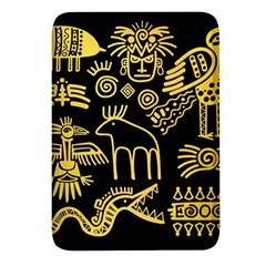 Golden-indian-traditional-signs-symbols Rectangular Glass Fridge Magnet (4 Pack) by Salman4z