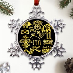 Golden-indian-traditional-signs-symbols Metal Large Snowflake Ornament