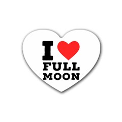 I Love Full Moon Rubber Coaster (heart) by ilovewhateva