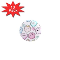 Cute-doodle-cartoon-seamless-pattern 1  Mini Magnet (10 Pack)  by Salman4z