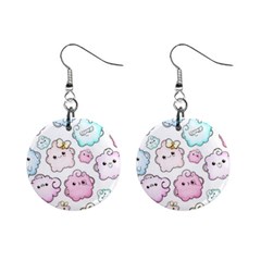 Cute-doodle-cartoon-seamless-pattern Mini Button Earrings by Salman4z