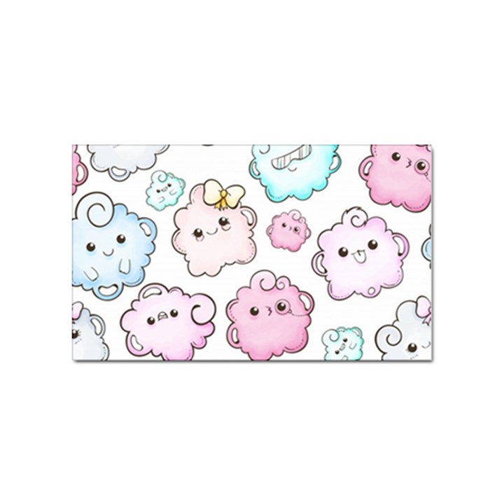 Cute-doodle-cartoon-seamless-pattern Sticker (Rectangular)