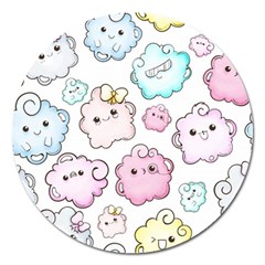 Cute-doodle-cartoon-seamless-pattern Magnet 5  (round) by Salman4z