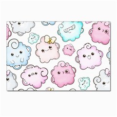 Cute-doodle-cartoon-seamless-pattern Postcards 5  X 7  (pkg Of 10) by Salman4z