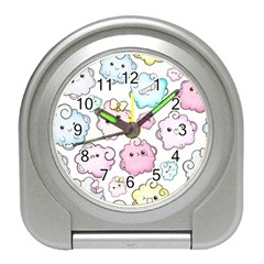 Cute-doodle-cartoon-seamless-pattern Travel Alarm Clock by Salman4z