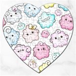 Cute-doodle-cartoon-seamless-pattern Jigsaw Puzzle (Heart) Front