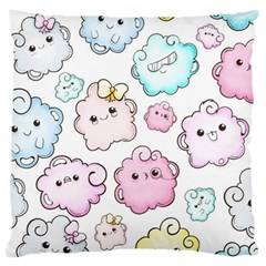 Cute-doodle-cartoon-seamless-pattern Large Cushion Case (two Sides) by Salman4z