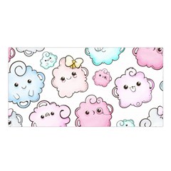 Cute-doodle-cartoon-seamless-pattern Satin Shawl 45  X 80  by Salman4z