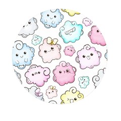 Cute-doodle-cartoon-seamless-pattern Mini Round Pill Box by Salman4z