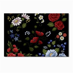 Floral-folk-fashion-ornamental-embroidery-pattern Postcards 5  X 7  (pkg Of 10) by Salman4z