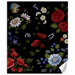 Floral-folk-fashion-ornamental-embroidery-pattern Canvas 8  X 10  by Salman4z