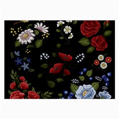 Floral-folk-fashion-ornamental-embroidery-pattern Large Glasses Cloth by Salman4z