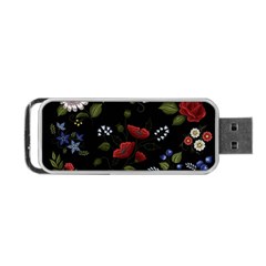 Floral-folk-fashion-ornamental-embroidery-pattern Portable Usb Flash (one Side) by Salman4z