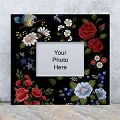 Floral-folk-fashion-ornamental-embroidery-pattern White Wall Photo Frame 5  X 7  by Salman4z