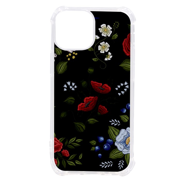 Floral-folk-fashion-ornamental-embroidery-pattern iPhone 13 mini TPU UV Print Case