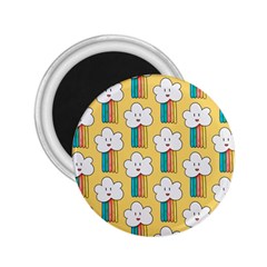 Smile-cloud-rainbow-pattern-yellow 2 25  Magnets by Salman4z