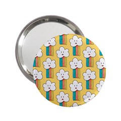 Smile-cloud-rainbow-pattern-yellow 2 25  Handbag Mirrors by Salman4z