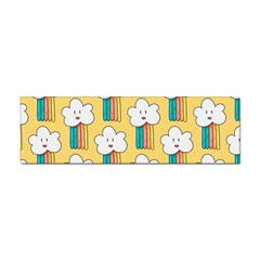 Smile-cloud-rainbow-pattern-yellow Sticker (bumper) by Salman4z