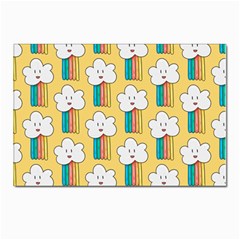 Smile-cloud-rainbow-pattern-yellow Postcard 4 x 6  (pkg Of 10) by Salman4z