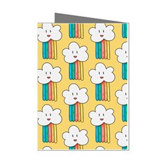 Smile-cloud-rainbow-pattern-yellow Mini Greeting Cards (pkg Of 8) by Salman4z