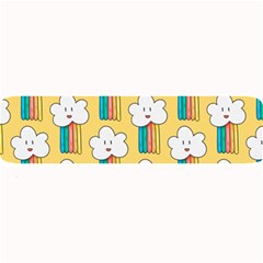 Smile-cloud-rainbow-pattern-yellow Large Bar Mat by Salman4z