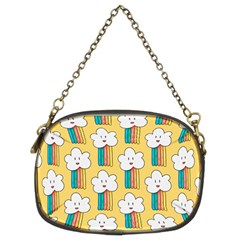 Smile-cloud-rainbow-pattern-yellow Chain Purse (two Sides) by Salman4z