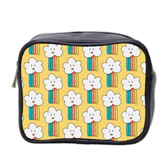 Smile-cloud-rainbow-pattern-yellow Mini Toiletries Bag (two Sides) by Salman4z