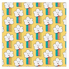 Smile-cloud-rainbow-pattern-yellow Square Satin Scarf (36  X 36 ) by Salman4z