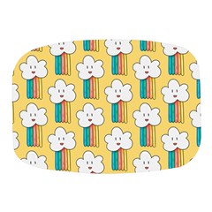 Smile-cloud-rainbow-pattern-yellow Mini Square Pill Box by Salman4z