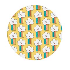 Smile-cloud-rainbow-pattern-yellow Mini Round Pill Box (pack Of 3) by Salman4z