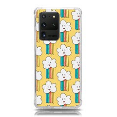 Smile-cloud-rainbow-pattern-yellow Samsung Galaxy S20 Ultra 6 9 Inch Tpu Uv Case by Salman4z