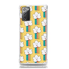 Smile-cloud-rainbow-pattern-yellow Samsung Galaxy Note 20 Tpu Uv Case by Salman4z