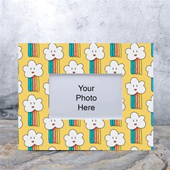 Smile-cloud-rainbow-pattern-yellow White Tabletop Photo Frame 4 x6  by Salman4z